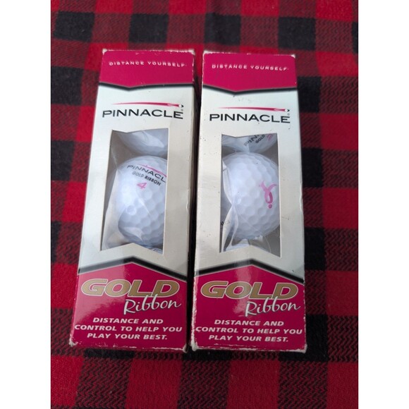 Lot of 9 Pinnacle Ribbon/Gold Ribbon Golf Balls Susan Komen Breast White & Pink - Picture 3 of 16